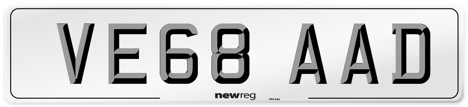 VE68 AAD Number Plate from New Reg